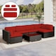 image 2 of Outsunny Garden Rattan Sofa Set Polyester Cover Replacement No Cushion Blue 