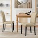 image 2 of Yaheetech Set of 2 Fabric Upholstered Dining Chairs N/A | Khaki