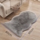 image 4 of Living and Home Irregular Shaped Super Soft Shaggy Area Rug, Grey, 90x60cm