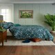 image 2 of Tropical Leaves 100% Cotton Duvet Cover Set – Digitally Printed with Piped Edging Multi | Double
