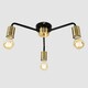 image 2 of ValueLights Connell Matte Black Semi-Flush Light and E27 GLS LED 4W Warm White 2700K Bulb