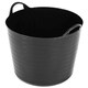 image 2 of 2 x 40L Flexible Black Strong Plastic Tubs Ideal For Storage, Home & DIY Use