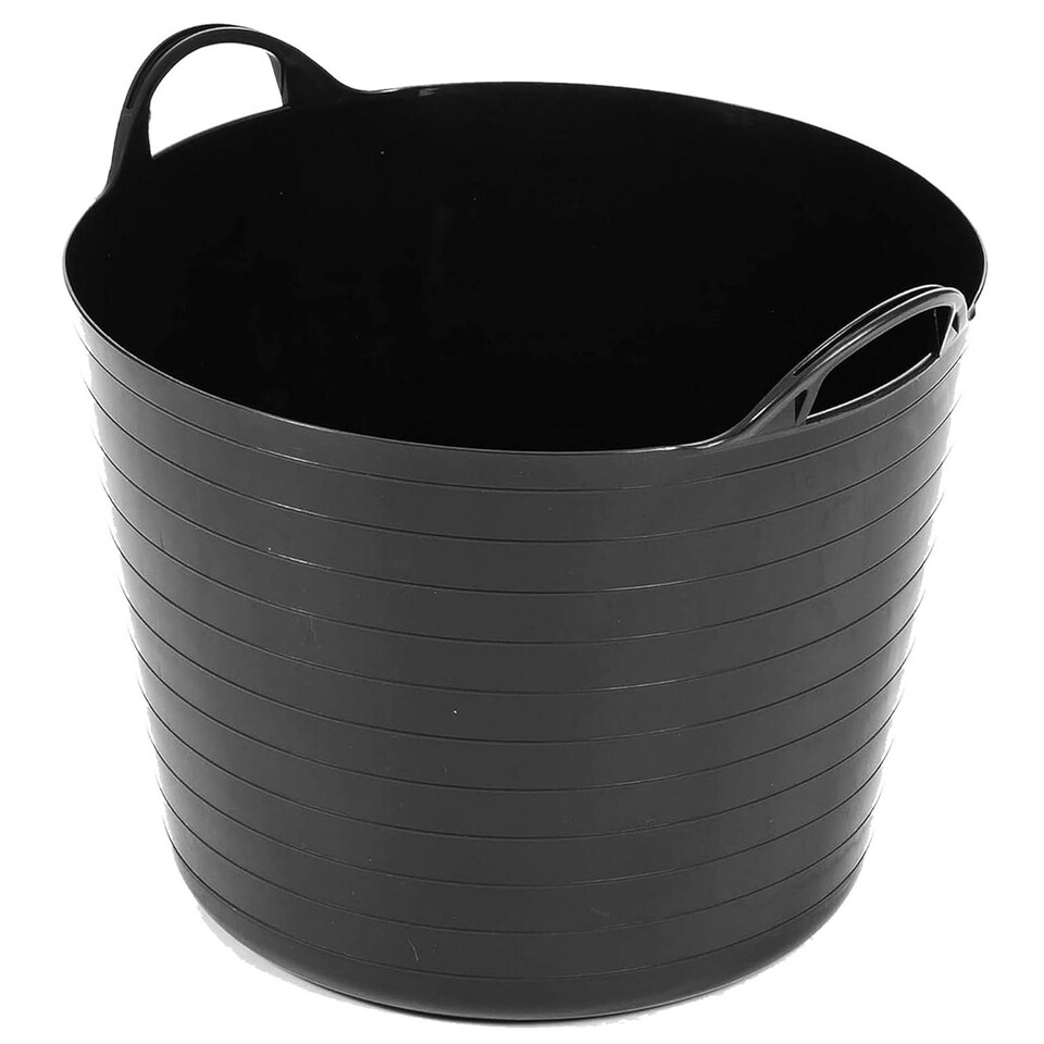 image 1 of 2 x 40L Flexible Black Strong Plastic Tubs Ideal For Storage, Home & DIY Use