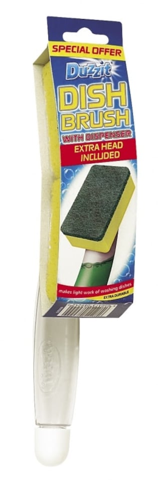 image 1 of Duzzit Dish Brush With Dispenser