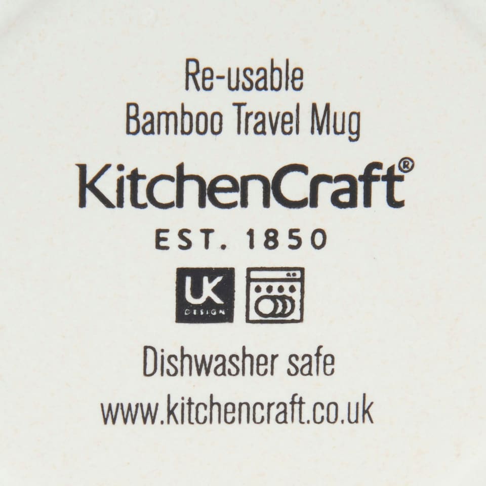 image 1 of KitchenCraft 410ml Bamboo A to Z Letter "H" Reuseable Mug Multi