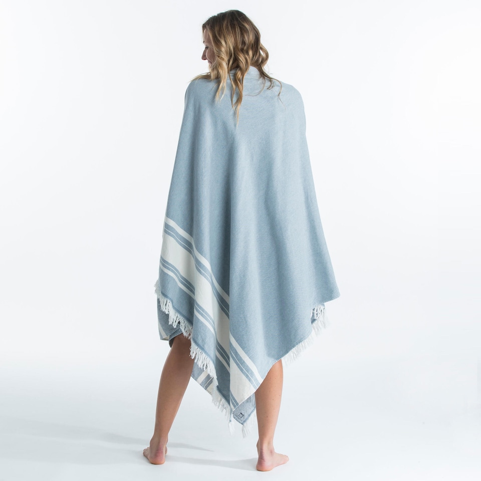 image 1 of Decathlon Poncho beach towel 190 x 190 cm grey blue