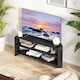 image 4 of HOMCOM Corner TV Stand for 47 Inch Television, Modern TV Unit with 2 Open Shelves for Living Room, Bedroom, Black | Black