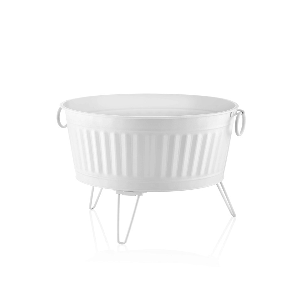 image 1 of Foldable White Plant Pot - 45 cm (H) x 43 cm (Dia)