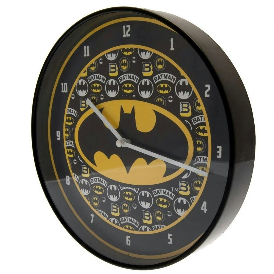 image 1 of Batman Logo Wall Clock - Black/Yellow - One Size