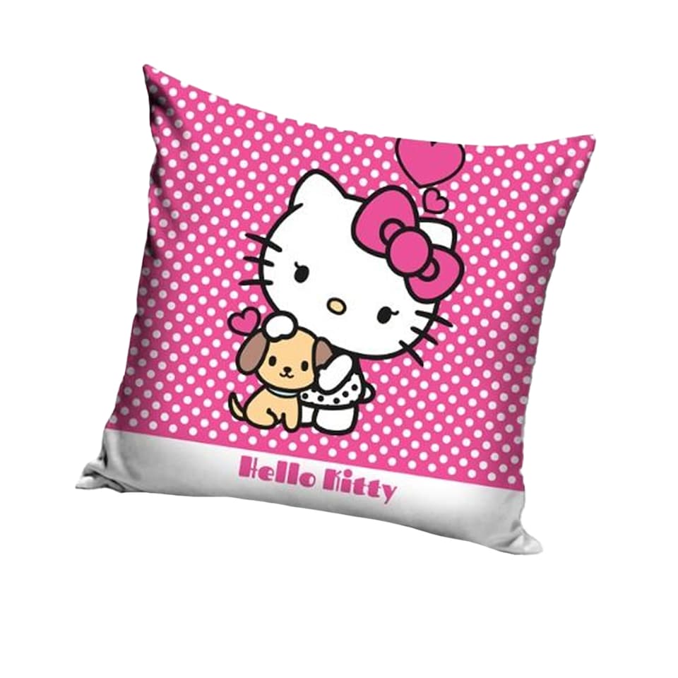 image 1 of Hello Kitty Polka Dot Filled Cushion | Pink | Pink/White | One Size | 1