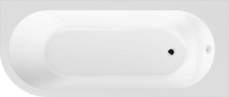 image 1 of Right Hand Back to Wall Corner J Shaped Bath Tub Panel 1700mm | White | White | 1700 x 725 x 410mm | 1