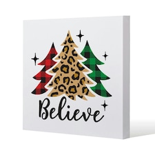 Christmas trees with leopard print (canvas) 120x 120 x 4cm
