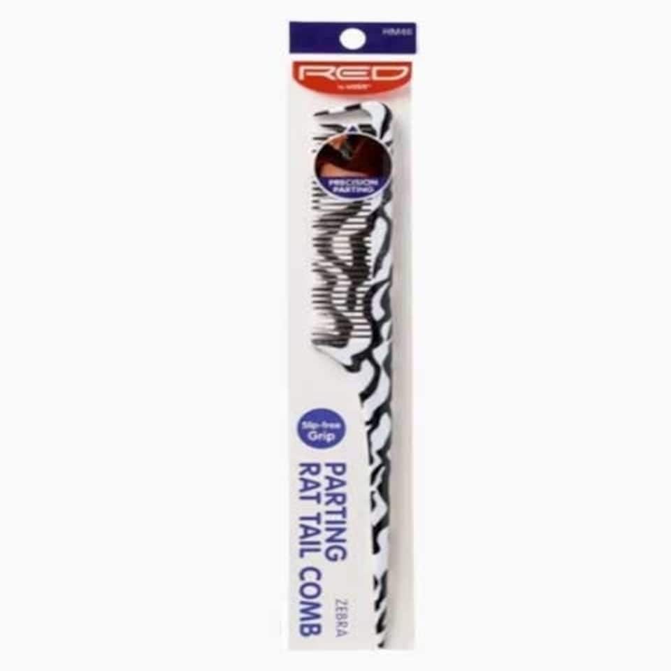 Red By Kiss  Parting Rat Tail Comb Zebra HM46