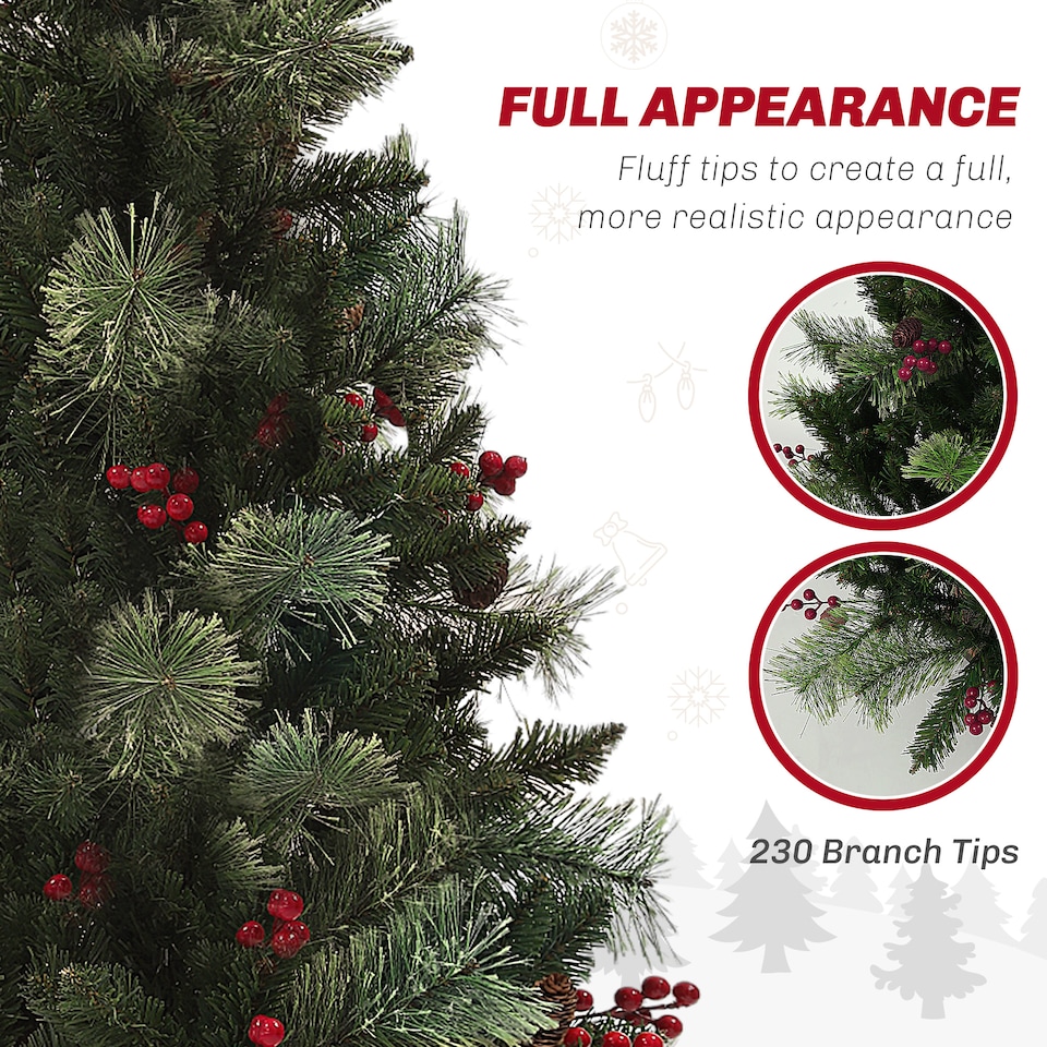 image 1 of HOMCOM 1.2m Prelit Christmas Tree with 100 Warm White LED Lights and 8 Modes