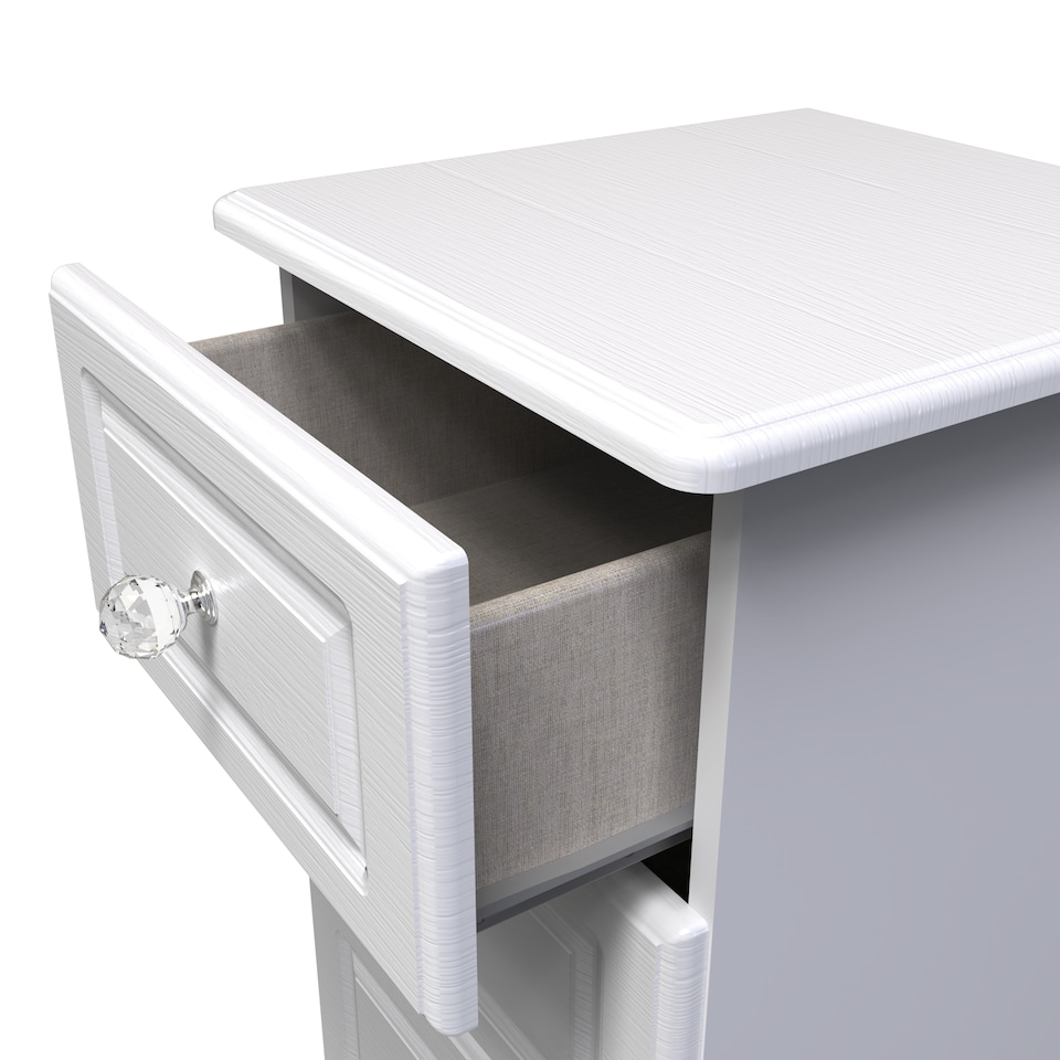 image 1 of Versaille 3 Drawer Bedside Cabinet in White Matt (Ready Assembled) | White | White Matt