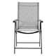 image 1 of Living and Home Metallic Frame Fabric Foldable Chair Set of 2 - Black
