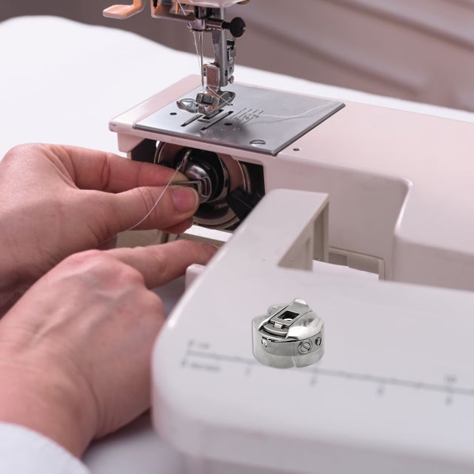 image 1 of Silver Stainless Steel Sewing Machine Bobbins Case for Household