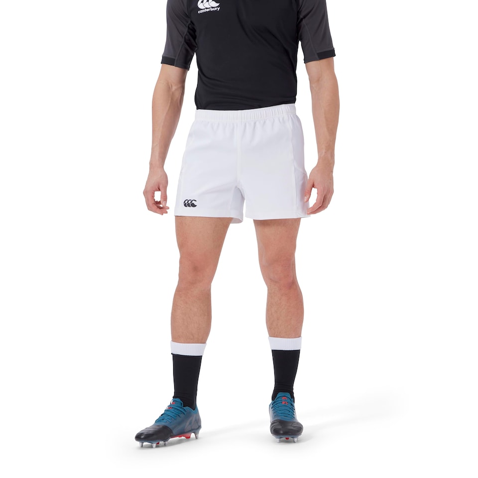 image 1 of Canterbury Men's Advantage Rugby Shorts 2.0 | Elasticated Waist | Ccc Logo Gym Shorts, White, L