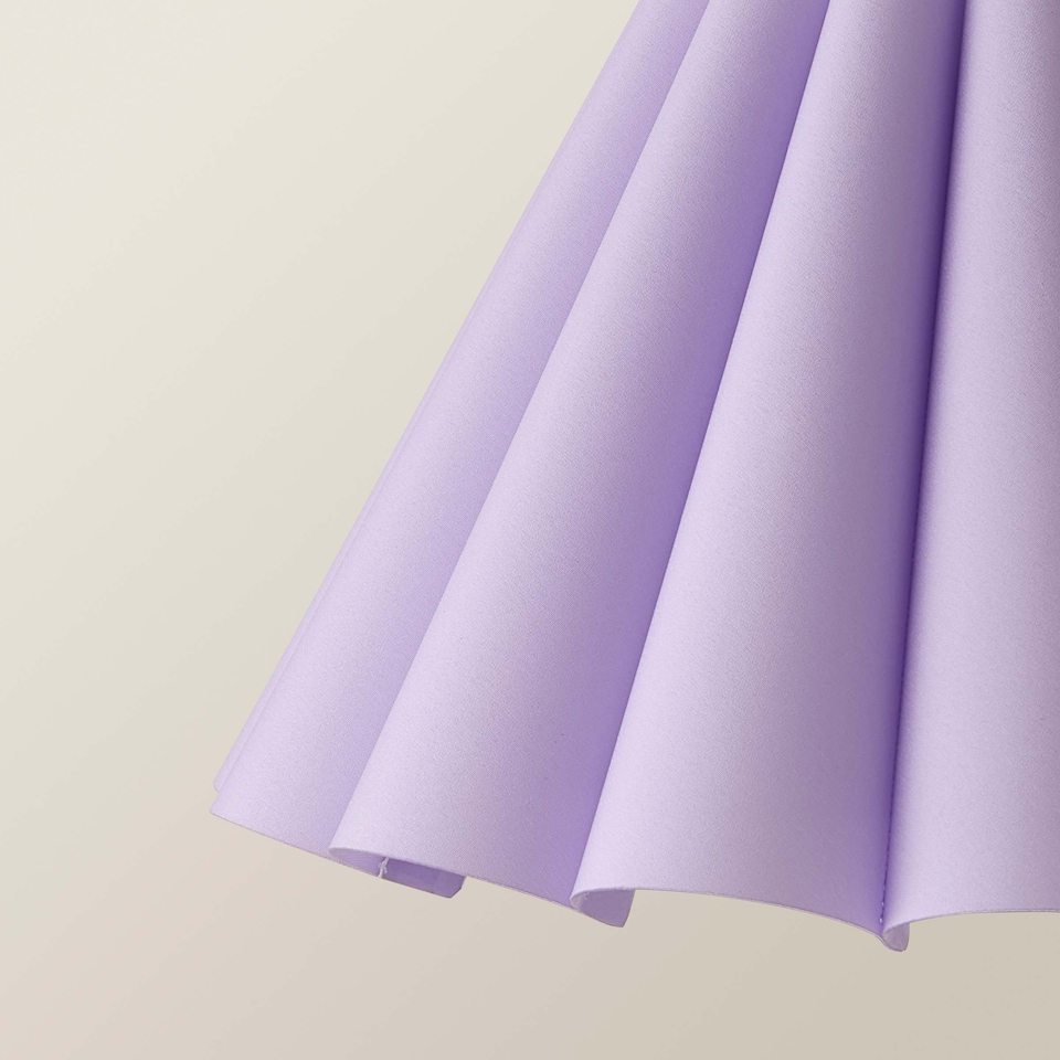 image 1 of ValueLights Lauren Lilac Fabric Pleated Scallop Edge Tapered Ceiling Floor Table Lamp Shade