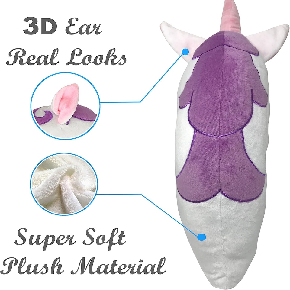 image 1 of Desire Deluxe Unicorn Emoti Cushions 37cm Novelty Soft Plush Toy for Kids - Round Cute Stuffed Funny Smile Face Emoticon Unicorn Pillow for Boys & Girls