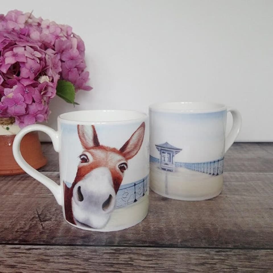 image 1 of Lucy's Farm Donkey Selfie at Swanage Pier Regular Mug