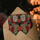 image 3 of G A Audsley Art Card Japanese Red Fan Floral Pattern
