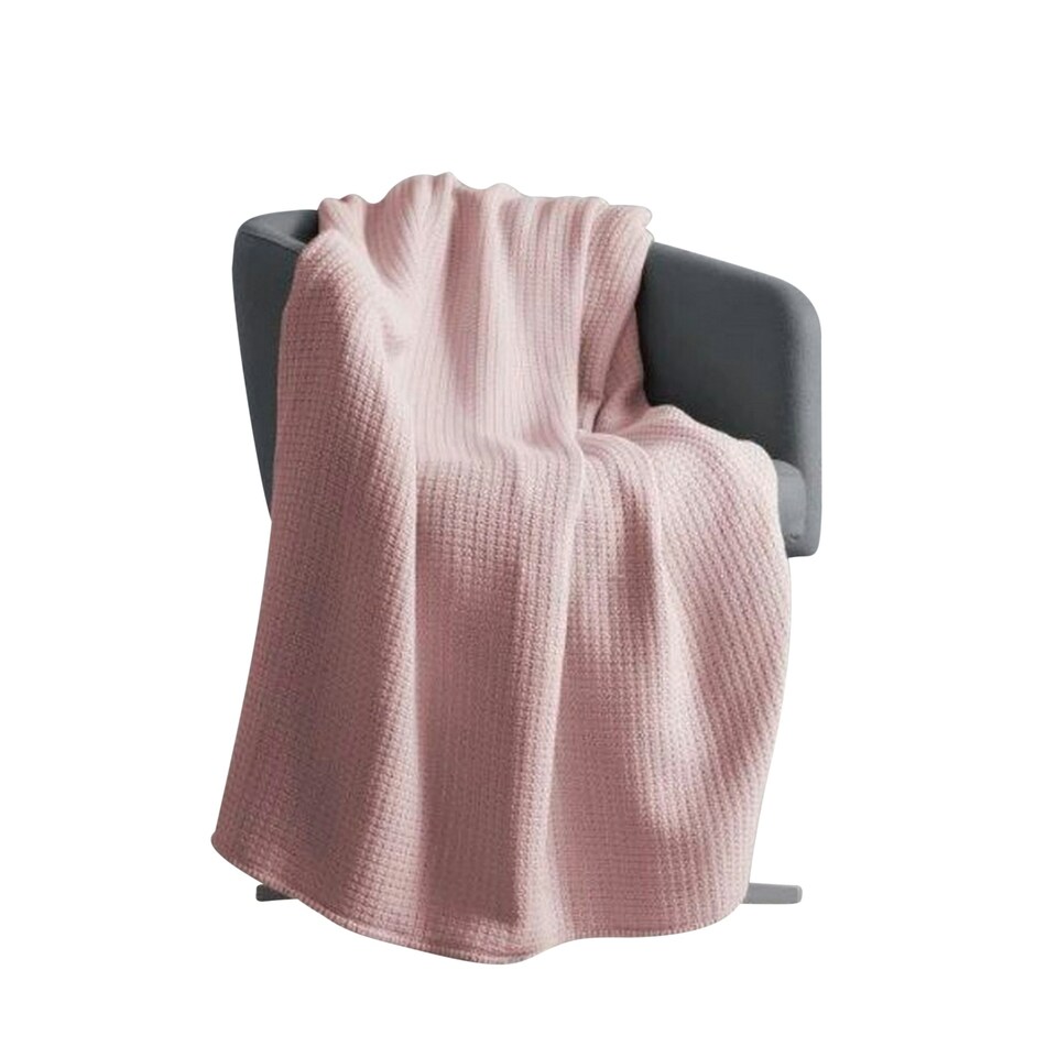 Belledorm Luxury Waffle Throw - Blush - One Size