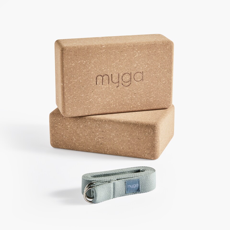 image 1 of Myga Pair of Cork Blocks and Strap - Teal