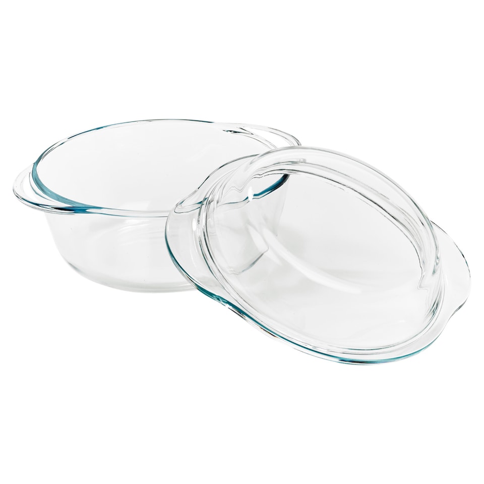 image 1 of Pasabahce Glass Round Large Casserole Dish 840ml | Clear | 2