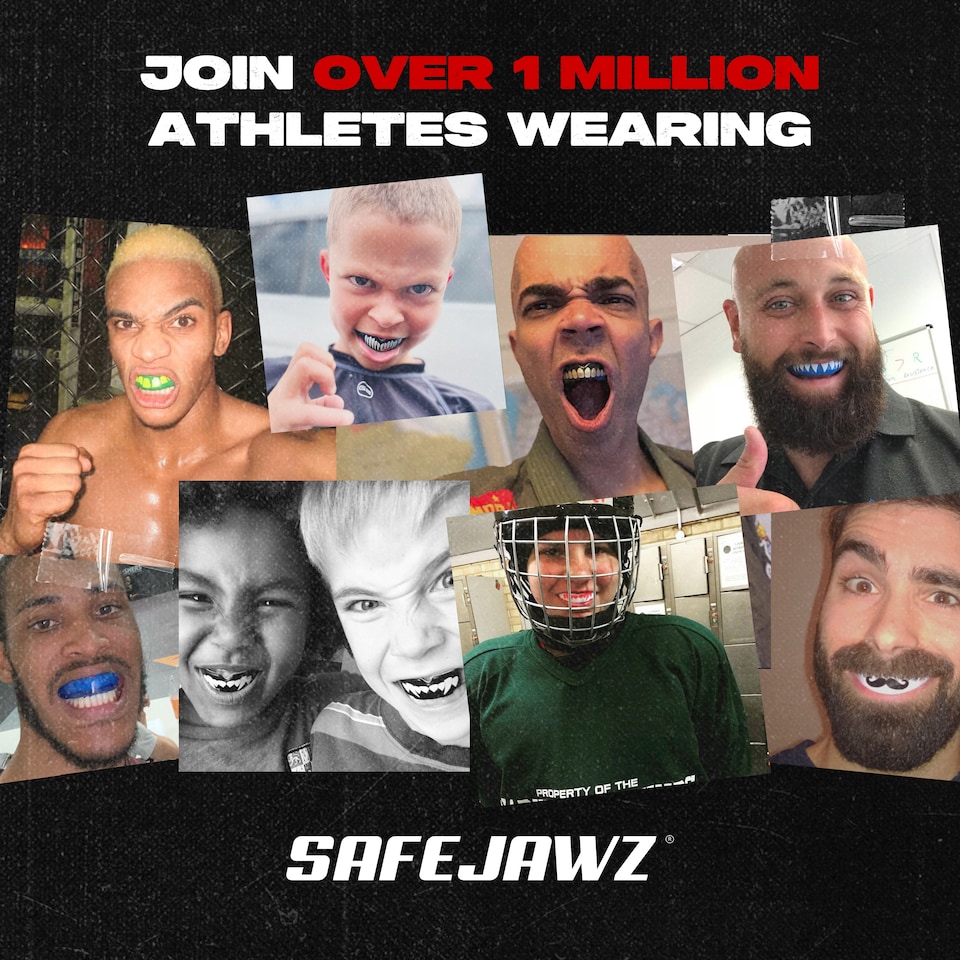 image 1 of SAFEJAWZ Intro Sports Mouth Guard Black Adult/Junior