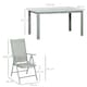 image 7 of Outsunny 7 Piece Garden Dining Set, Outdoor Table and 6 Chair, Aluminium, Black