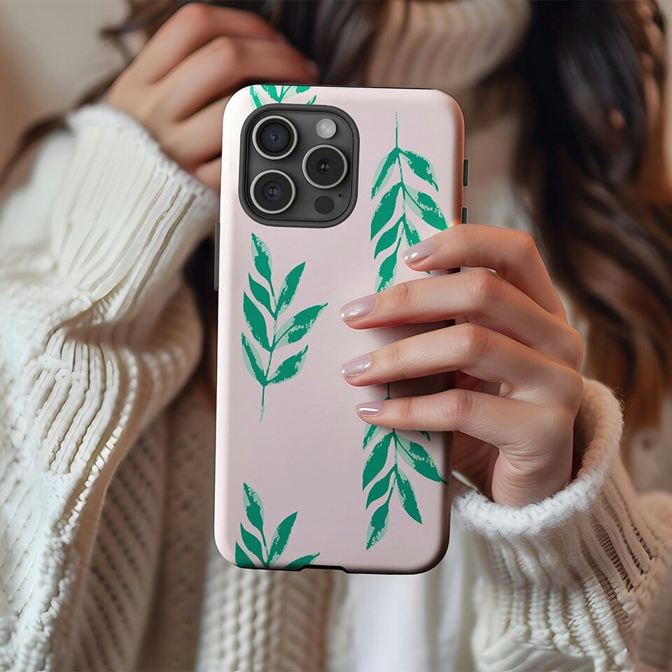 image 1 of Palm Leaf Phone Case | Pink | Galaxy S25 Plus
Tough | Galaxy S25 Plus
Tough