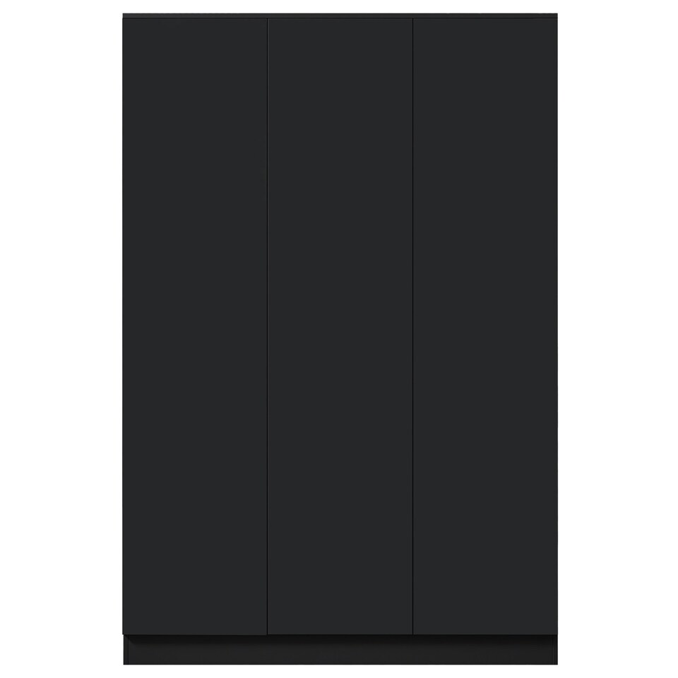 image 1 of FWStyle Stora 3 Door Wardrobe - Matt Black Black