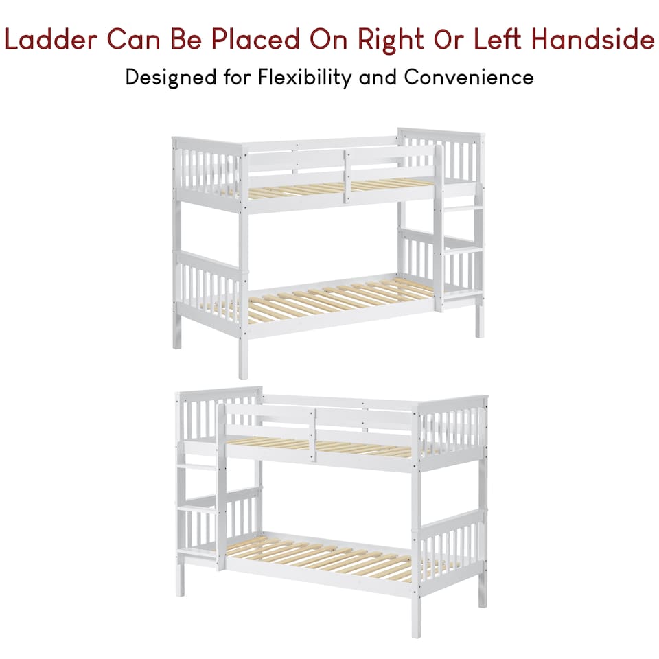 image 1 of Vida Designs Milan Bunk Bed, 3ft Single Bed, White, 90 x 190cm