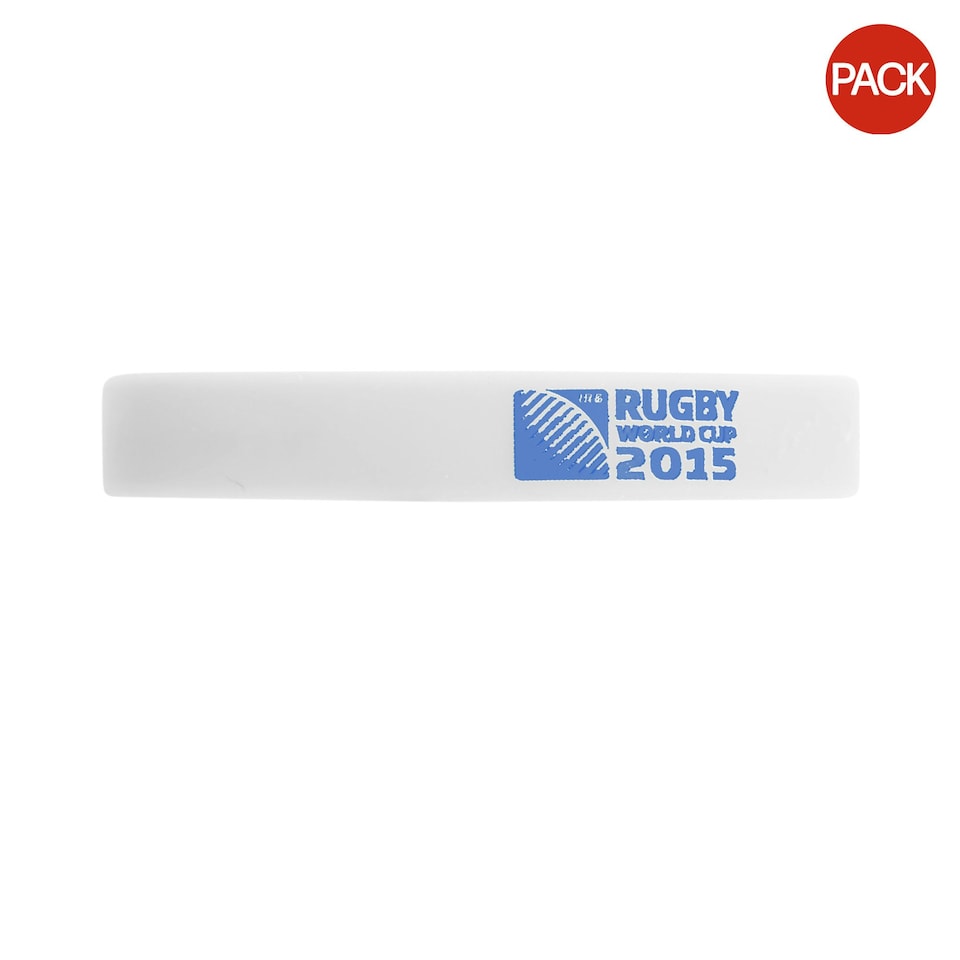 image 1 of Rugby World Cup 2015 Official Rubber Wristbands (Pack Of 3) - White - One Size