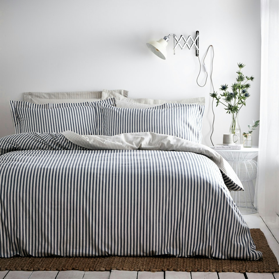 image 1 of Yard Hebden Stripe Super King Duvet Cover Set