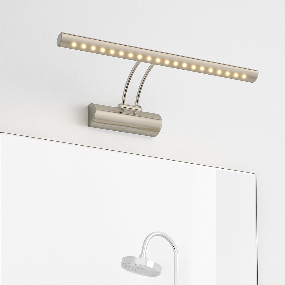 CGC Lighting Kat 4W LED Chrome Wall Light with Switch Chrome Chrome Height: 17.5 cm Width: 40.5 cm Diameter: 5.2cm