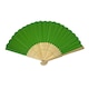 image 2 of Green Paper Foldable Hand Held Bamboo Wooden Fan by Parev