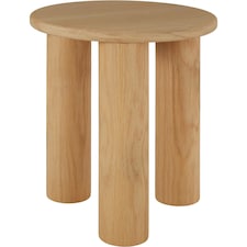 Side Table Sisi - round, solid wood legs, rustic look Brown | Light Oak