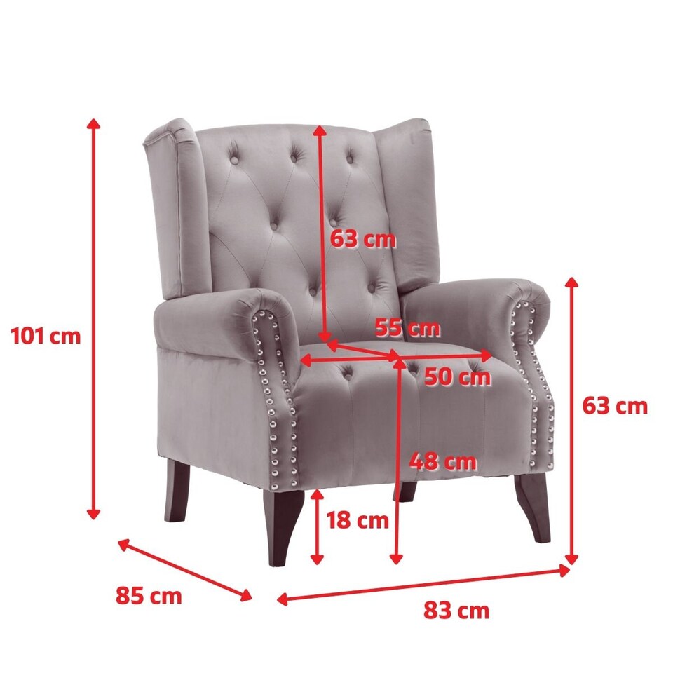 image 1 of Faux Leather Suede Brown Sandringham Accent Wingback Chair