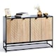 image 1 of VonHaus Industrial Sideboard Storage Cabinet, 4 Doors & 4 Shelves Black