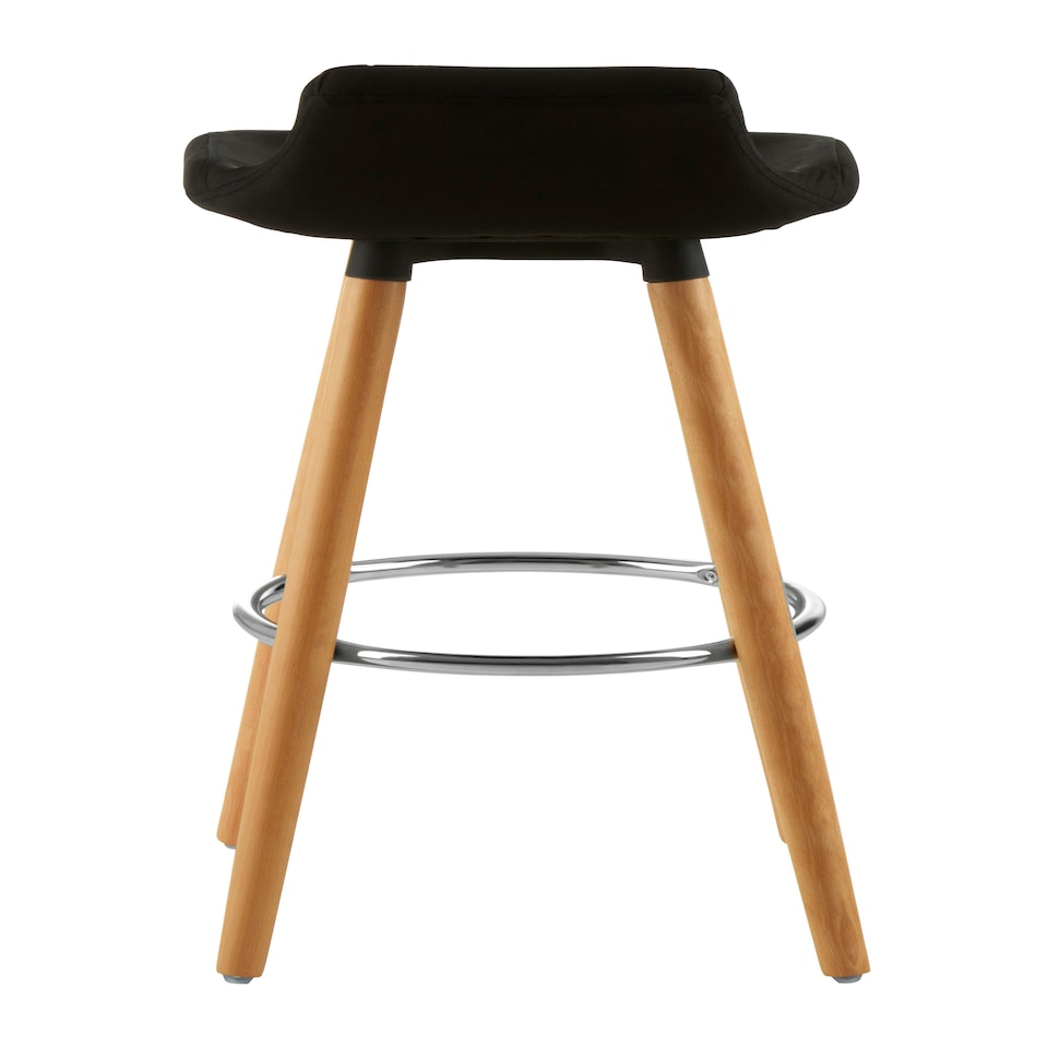 image 1 of Interiors by Premier Black Bar Stool, Comfortable Seating Breakfast Bar Stool, Space-Saver Kitchen Stool, Easy to Clean Stool
