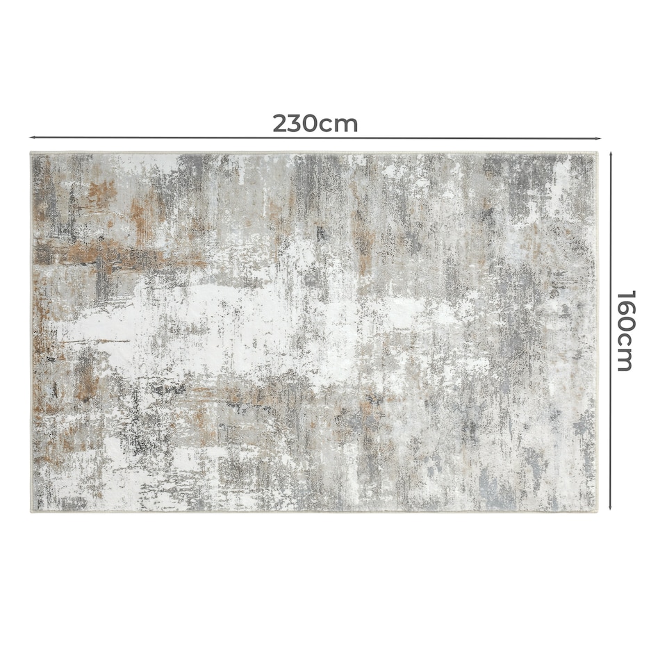 image 1 of Marlow Large Area Rug Washable Living Room Hallway Runner | Grey | 160x230cm