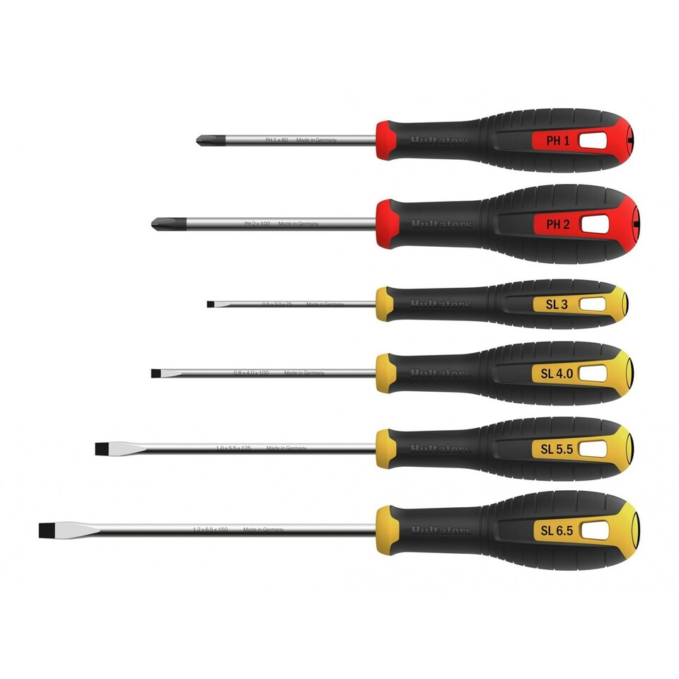 image 1 of Hultafors Phillips & Slotted Screwdriver Set, 6 Piece - Multi Colour - One Size