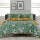 image 2 of Bird Garden Sage & Gold 200 Thread Count Duvet Cover Set - Decorative Animal and Floral Bedding Design Green | Sage & Gold | King