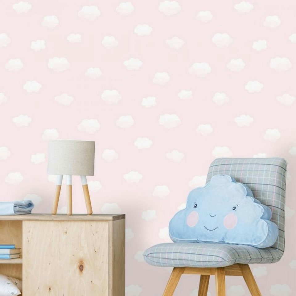 image 1 of Holden Décor Over The Rainbow Wallpaper - Pink/White - One Size Pink