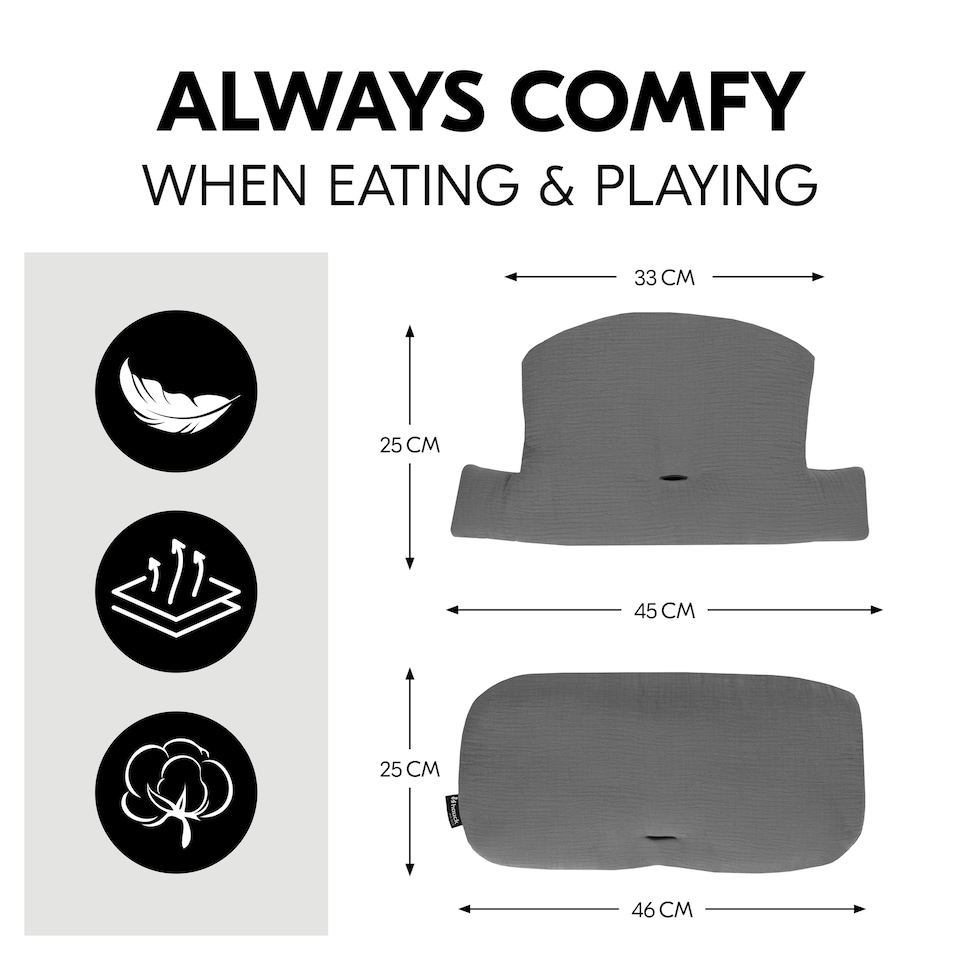 image 1 of hauck Highchair Pad Select - Muslin Dark Grey