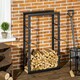 image 2 of HOMCOM Metal Firewood Log Holder Tall Firewood Rack Indoor Outdoor Fireplace Wood Storage Shelf with Side Rails, Rust-Resistant, Black, 60W x 25D x 100H cm