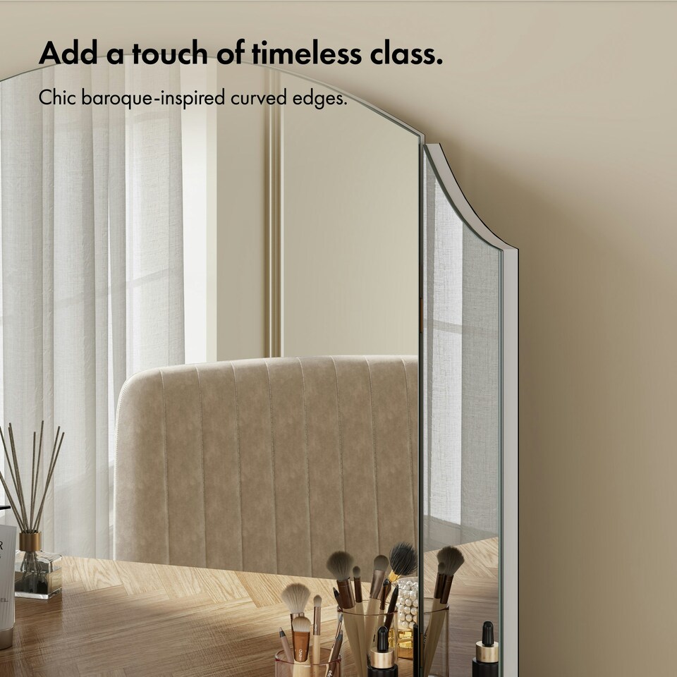 image 1 of BTFY Large Free Standing Trifold Mirror for Dressing Table