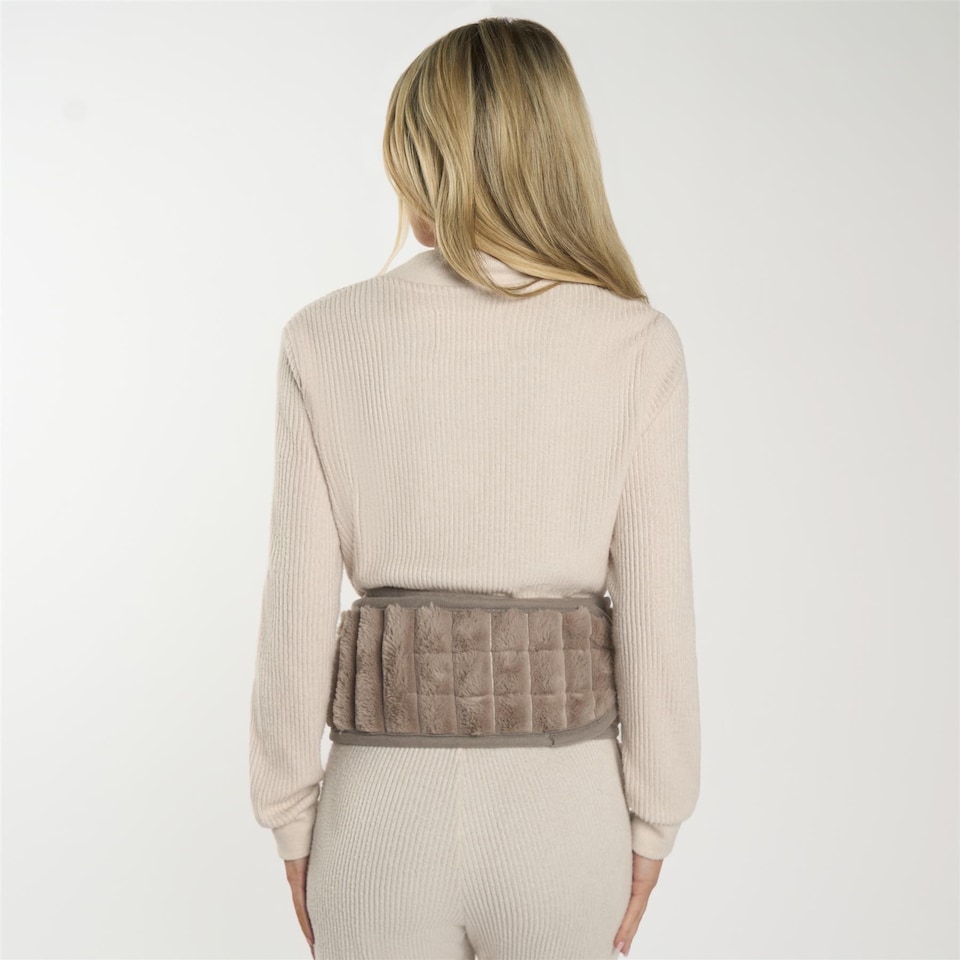image 1 of OHS Ribbed Fleece Hot Water Bottle Belt Adjustable Heating Wrap | Bronze | Mink